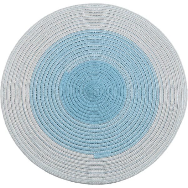 Handmade gradient cotton round placemat blue 30cm