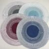 Handmade gradient cotton round placemat blue 30cm