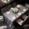 gray satin tablecloth (11) Elegant Gray Satin Rectangular Tablecloth – Thickened High-Density Polyester