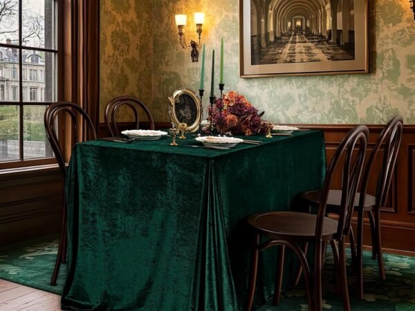Rectangular Velvet “Ice Flower” Tablecloth | GeoWeave