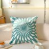 green cotton cushion (8) Green geometric embroidered cotton cushion cover 45x45cm