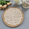 handmade crochet cup mat (1) Handmade crochet cup mat 26cm forest-style lace doily