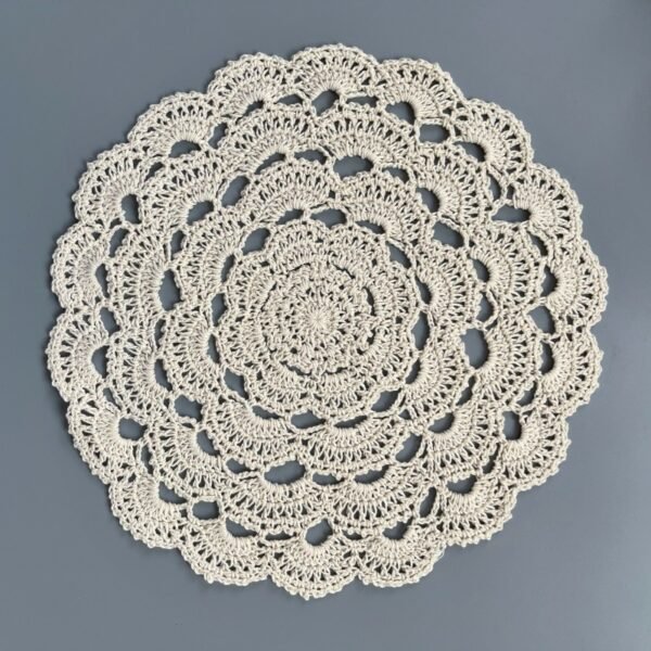 handmade crochet cup mat (4) Handmade crochet cup mat 26cm forest-style lace doily