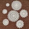handmade crochet doily (1) Handmade crochet lace doily 40cm round floral pattern