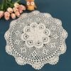 handmade crochet doily (3) Handmade crochet lace doily 40cm round floral pattern