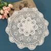 handmade crochet doily (4) Handmade crochet lace doily 40cm round floral pattern