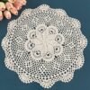 handmade crochet doily (5) Handmade crochet lace doily 40cm round floral pattern