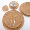 Handmade jute round placemat 30cm