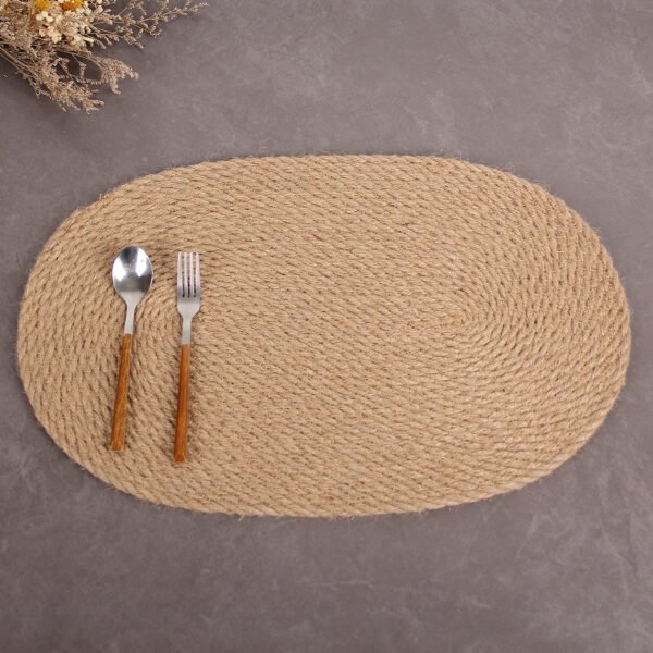 Handmade jute round placemat 30cm
