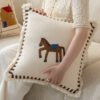 horse embroidered cushion