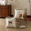 horse embroidered cushion
