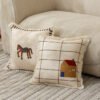 horse embroidered cushion