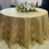 Round Leaf Embroidered Polyester Tablecloth | GeoWeave