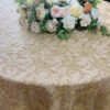 Round Leaf Embroidered Polyester Tablecloth | GeoWeave