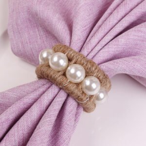 Beaded Jute Twine Napkin Ring