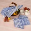 kitchen towel (1) Blue Printed Cotton Kitchen Towel