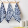 kitchen towel (2) Blue Printed Cotton Kitchen Towel