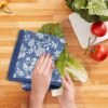 kitchen towel (3) Blue Printed Cotton Kitchen Towel
