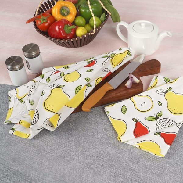 Lemon Printed Cotton Tea Towel