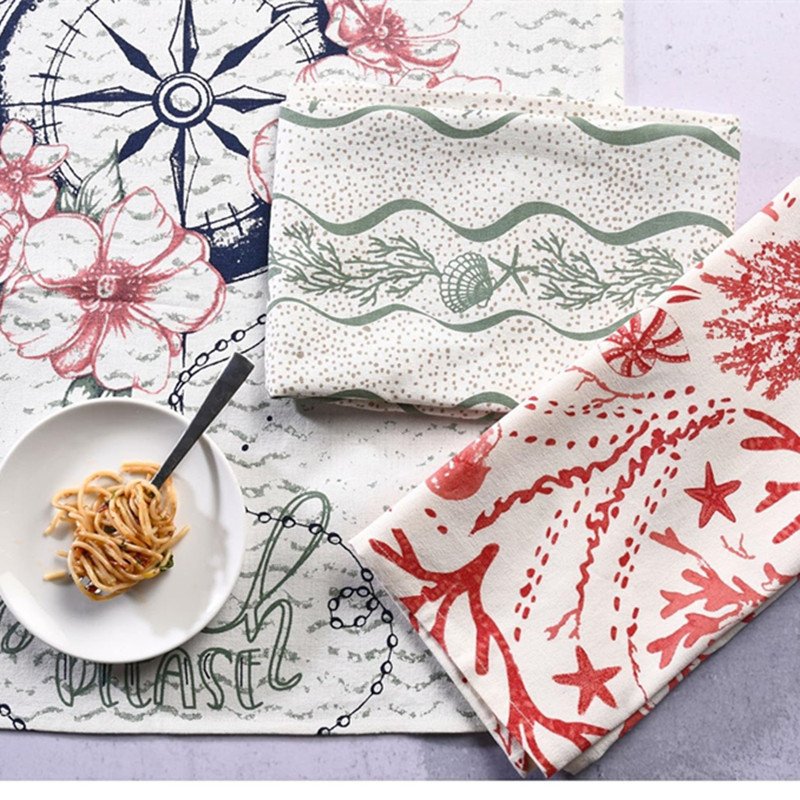 vintage-inspired kitchen towel print