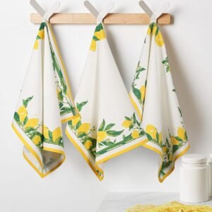 Lemon Printed Cotton Tea Towel