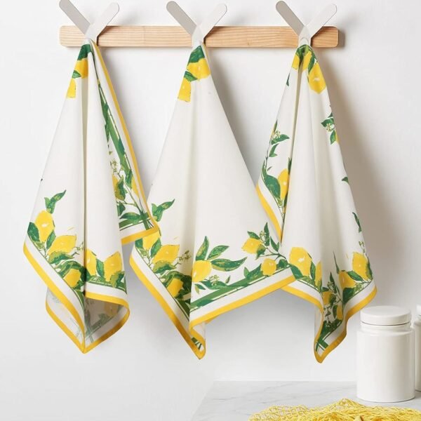 Lemon Printed Cotton Tea Towel