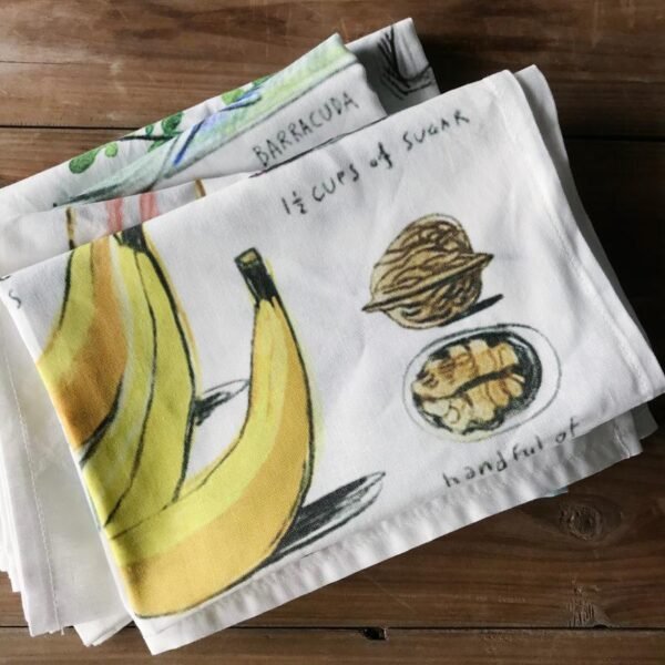 Lemon Printed Cotton Tea Towel