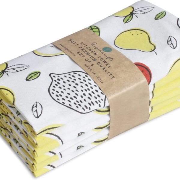 Lemon Printed Cotton Tea Towel