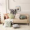 leaf chenille cushion (1) Chenille leaf pattern cushion cover 45x45cm