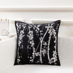 Leaf chenille cushion cover 45x45cm luxury textured fabric