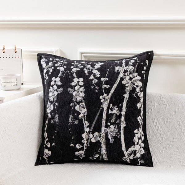 leaf chenille cushion (4) Leaf chenille cushion cover 45x45cm luxury textured fabric