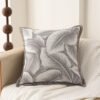 leaf chenille cushion (6) Chenille leaf pattern cushion cover 45x45cm
