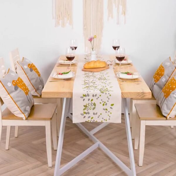 leaf embroidered table runner (1) leaf embroidered table runner