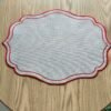 light beige linen embroidered placemat (9) Light beige linen embroidered placemat with cutwork