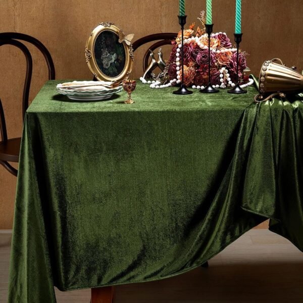 Rectangular Velvet “Ice Flower” Tablecloth | GeoWeave