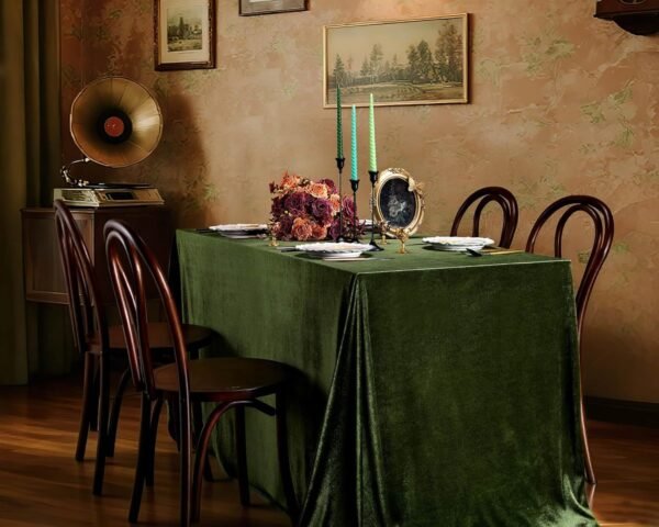 Rectangular Velvet “Ice Flower” Tablecloth | GeoWeave