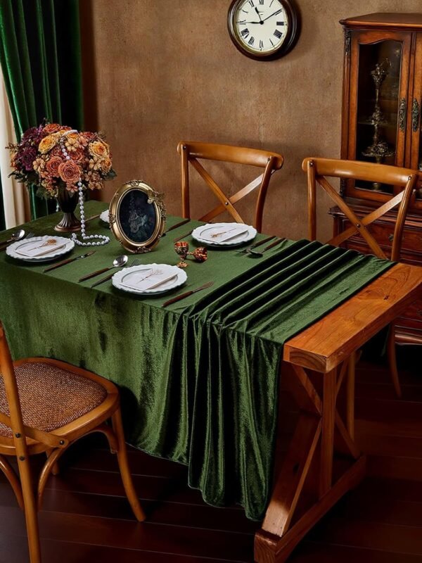 Rectangular Velvet “Ice Flower” Tablecloth | GeoWeave