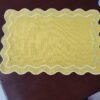 Linen embroidered placemat with floral cutwork