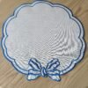 Linen embroidered placemat with floral cutwork