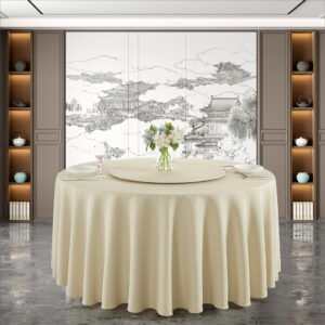 Pure Linen Textured Slub Round Tablecloth