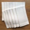 White Linen Hollow Embroidered Napkin | GeoWeave