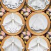 Round Lace-Edge Cotton-Linen Napkin 38cm | GeoWeave