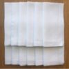 White Linen Hollow Embroidered Napkin | GeoWeave