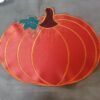 Orange pumpkin embroidered placemat for Thanksgiving