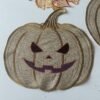 Orange pumpkin embroidered placemat for Thanksgiving