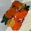 Orange pumpkin embroidered placemat for Thanksgiving