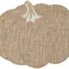 Orange pumpkin embroidered placemat for Thanksgiving