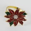 Painted Rose Red Flower Napkin Ring