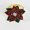 Painted Rose Red Flower Napkin Ring