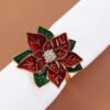 Painted Rose Red Flower Napkin Ring